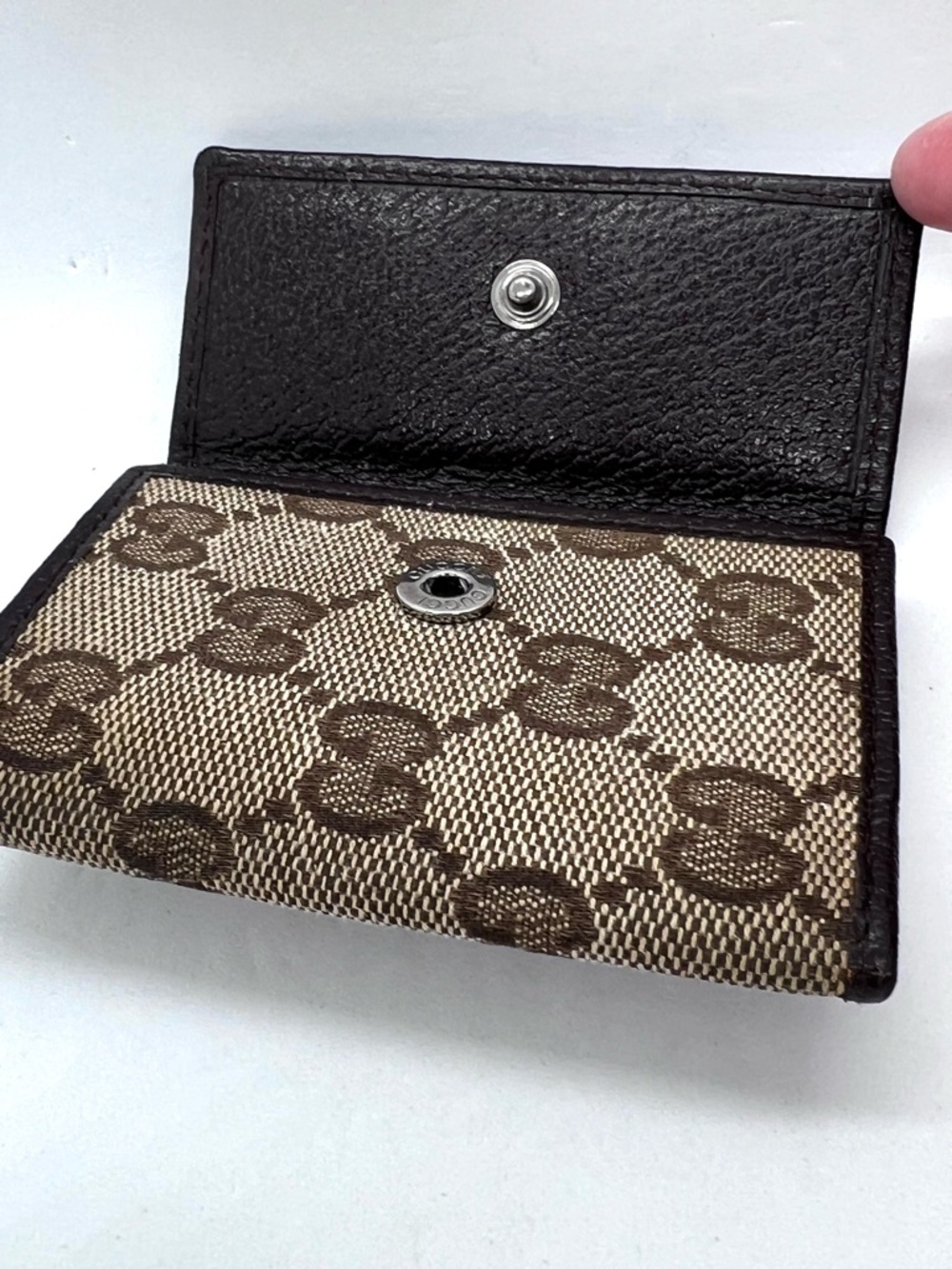 Gucci GG Canvas 6 Ring Key Holder Wallet Monogram w/3 Hooks + Ring GUC - Picture 8 of 16